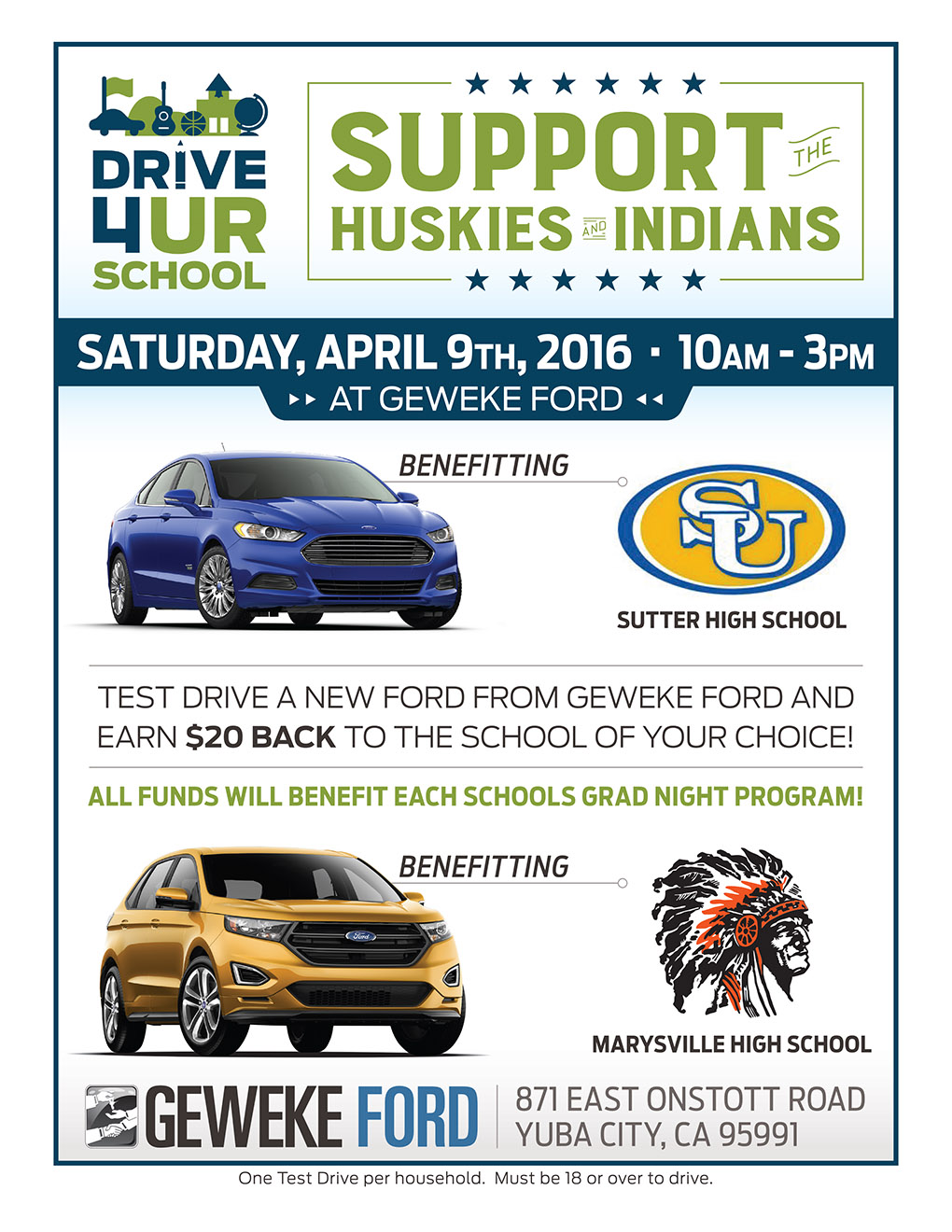 drive one 4 ur school sutter and marysville high schools grad ford drive 4 ur school flyer