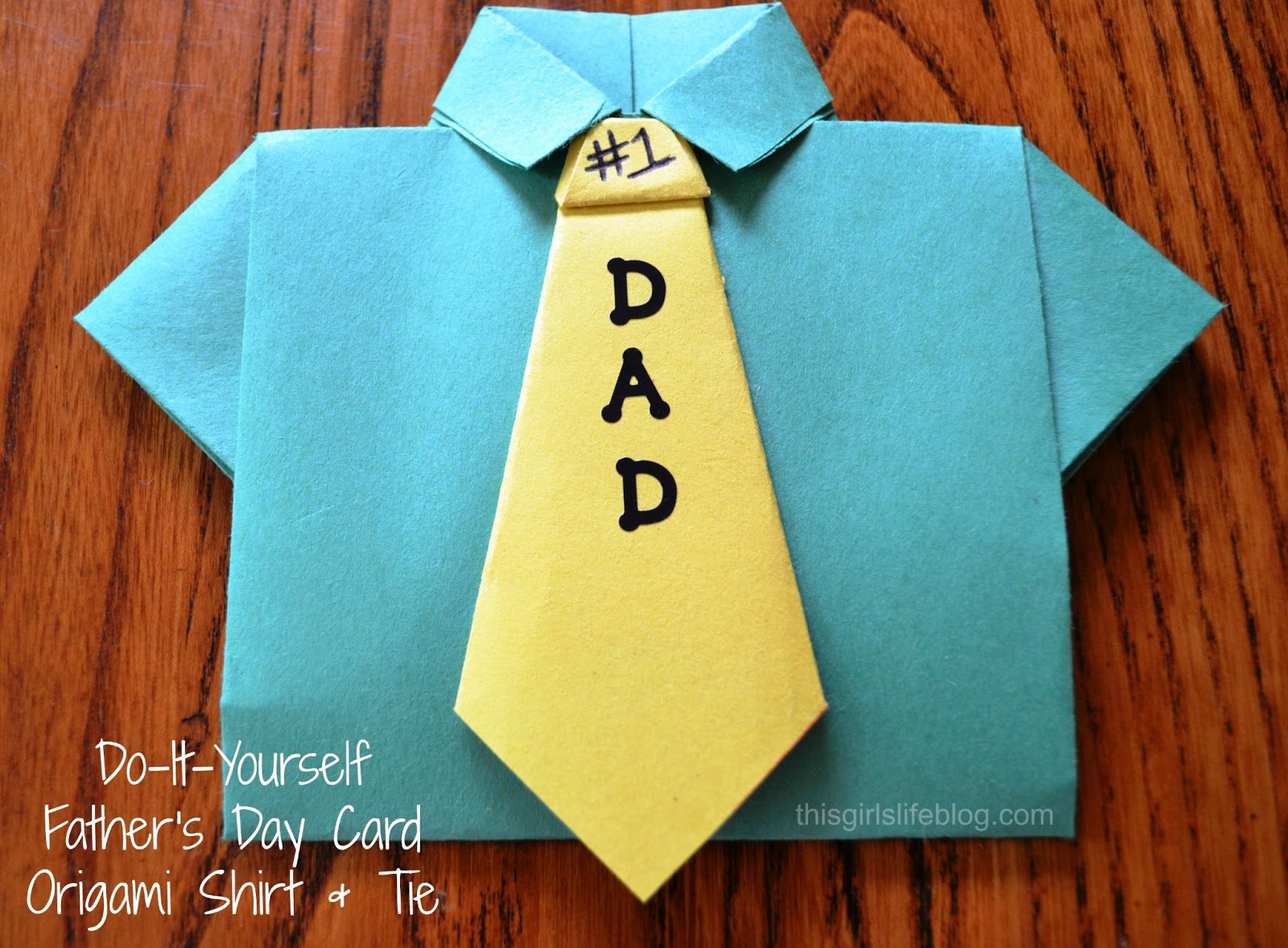 Father's Day Card: DIY Homemade Origami Shirt & Tie (+ Tutorial) - This ...