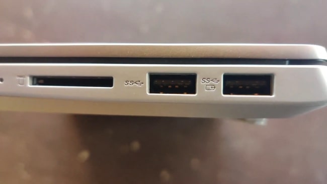 Ports on the right side of this laptop.
