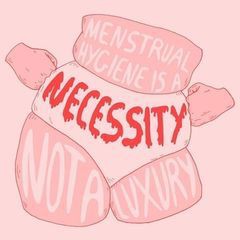 Pinterest pin highlighting on period poverty and Pink Tax