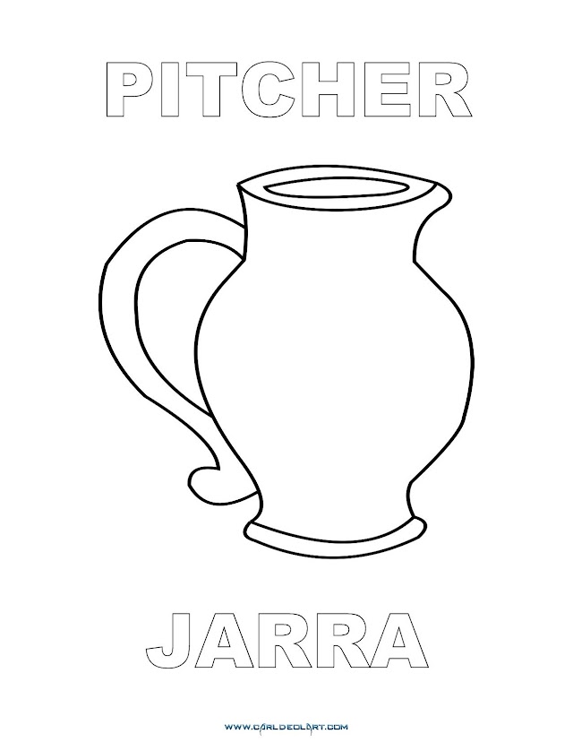 Dibujos Inglés - Español con J: Jarra - Pitcher