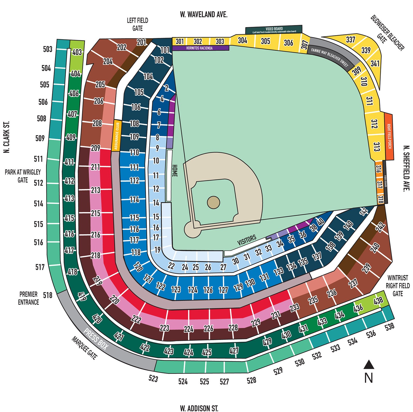 Map Wrigley Field Seating Chart