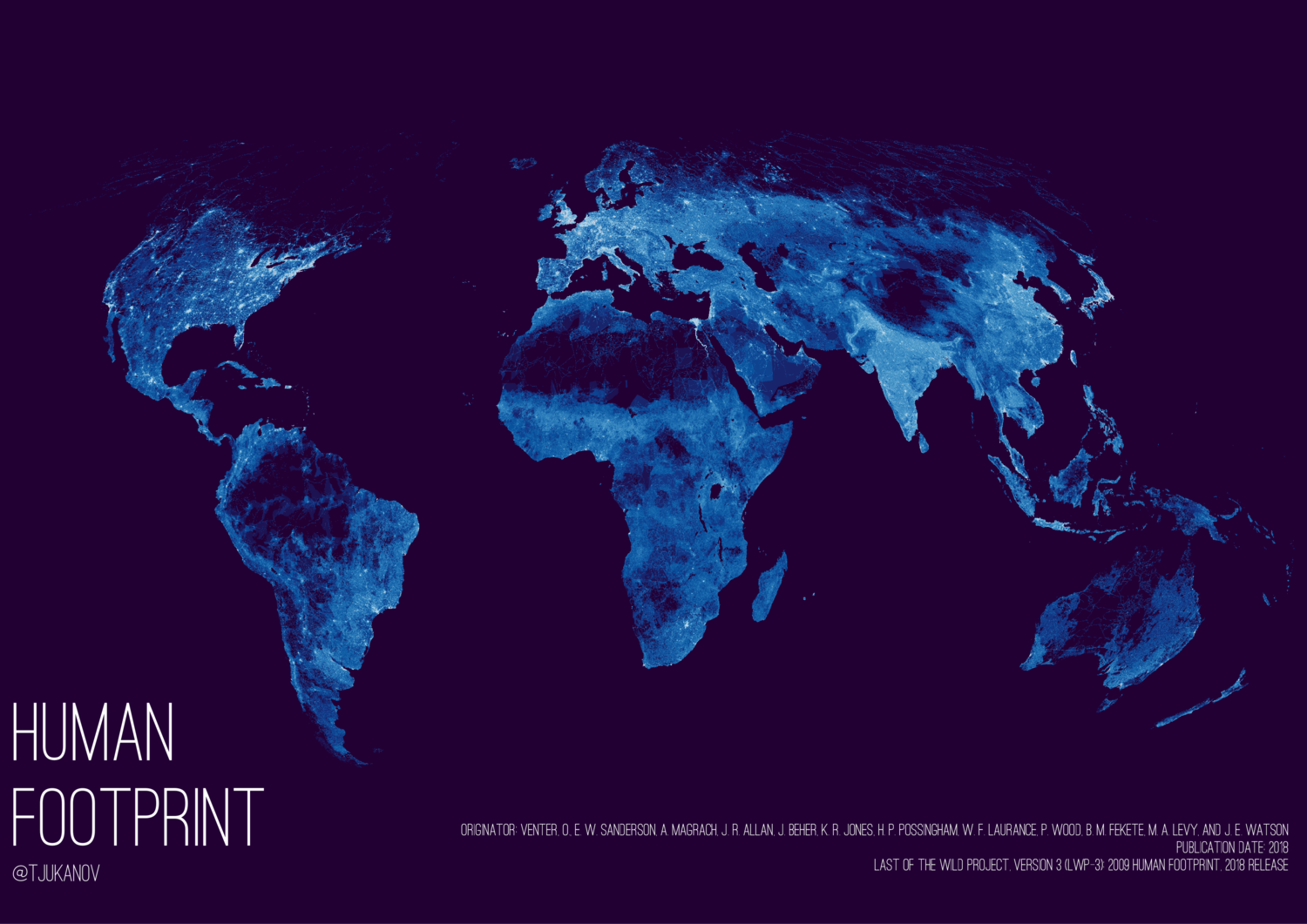 Human footprint on planet Earth