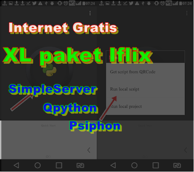 Cara Internet Gratis XL iflix Qpython