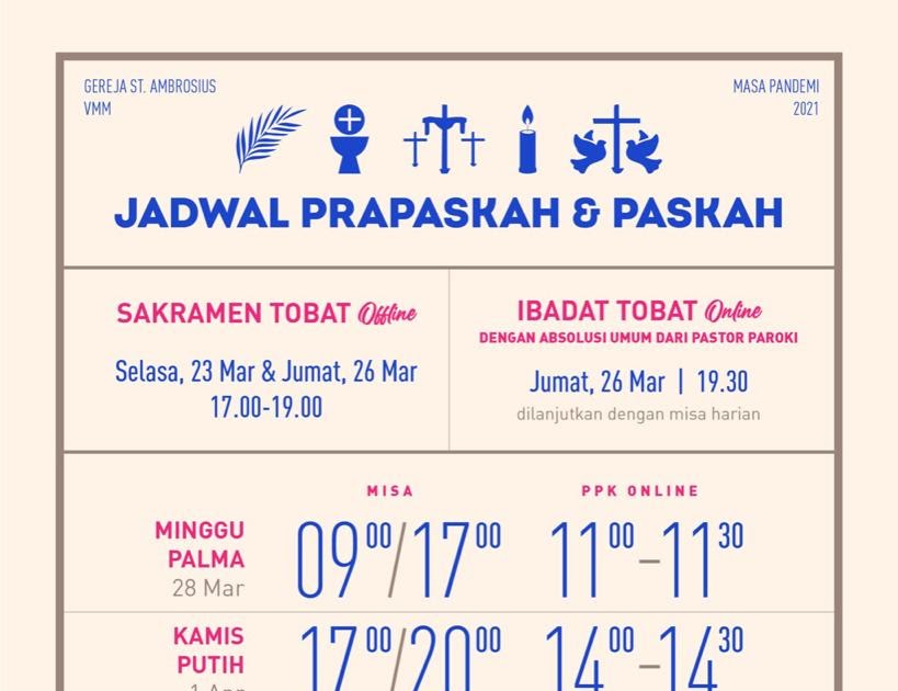 Jadwal Prapaskah dan Paskah 2021 Gereja St Ambrosius