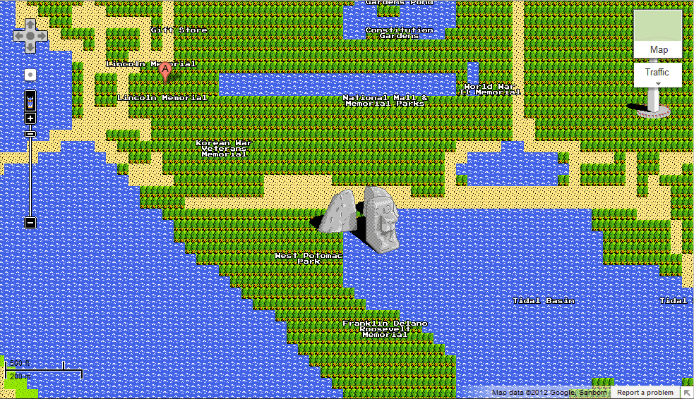 8-bit Google Maps, Start Your Quest