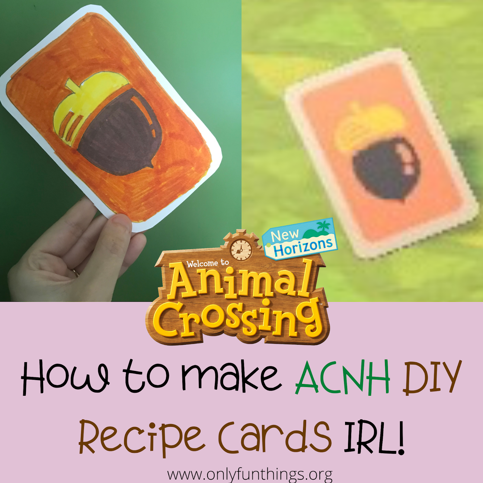 How to Make Animal Crossing New Horizons DIY Recipe Cards IRL!