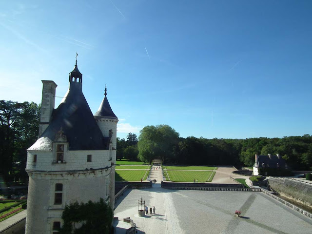 View from the balcony, Chateau of Chenonceau, Indre et Loire, France. Photo by Loire Valley Time Travel.