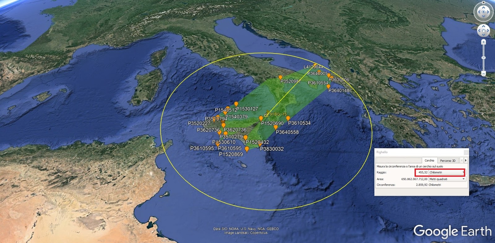 Radiosonde receiver coverage area 🎈