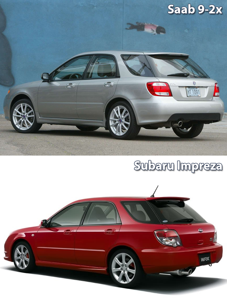 Dziwne Saaby Saabaru Saab 9 2x Człowiek I Jego Saab 9 2x Vs Subaru Impreza Tył