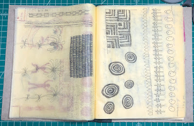 sketchbook with architect's tracing paper. Judith Hoffman