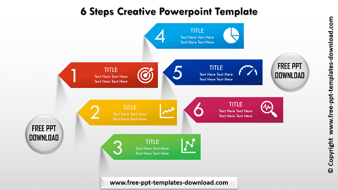 6 Steps Creative PowerPoint Template Download