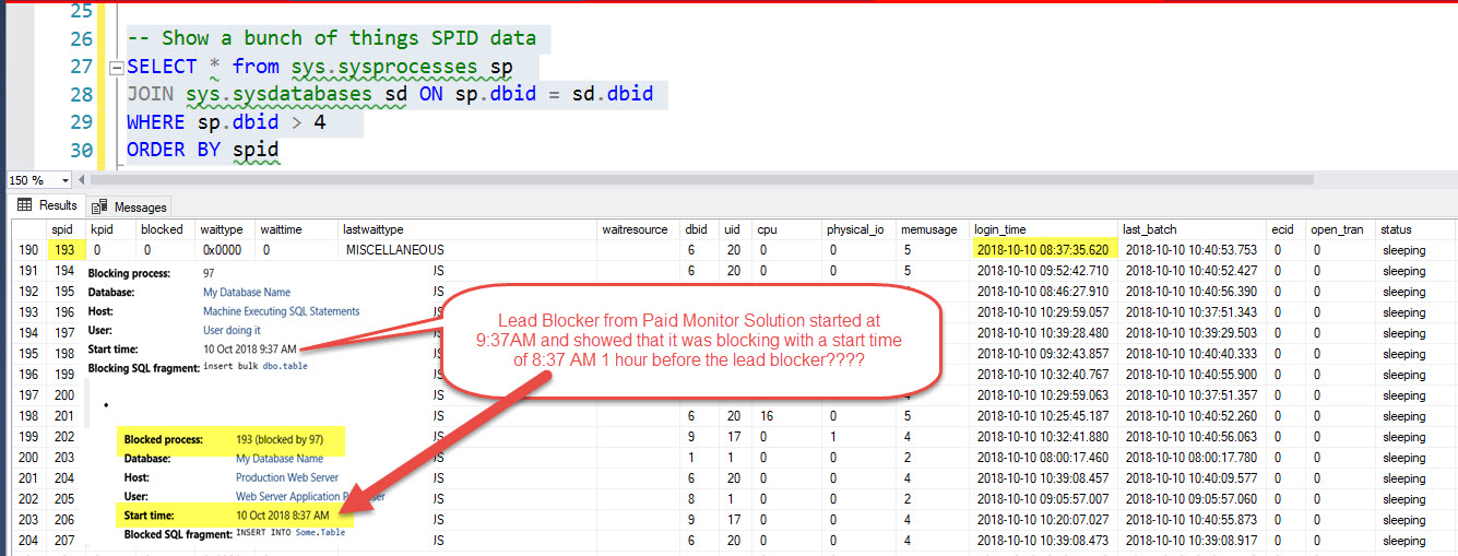 SQL Monitoring for Blocking and Locking Capture and Log to table with