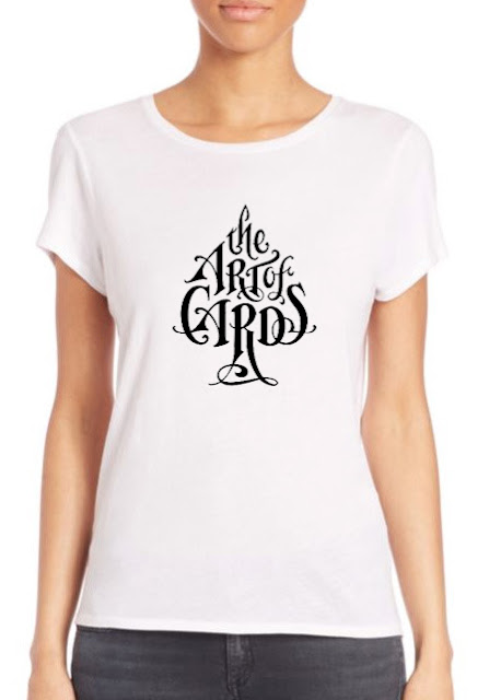 Round Neck women T-shirt The Art of Cards Print