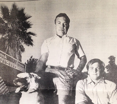 Photo of Tom and John Metzger with dog