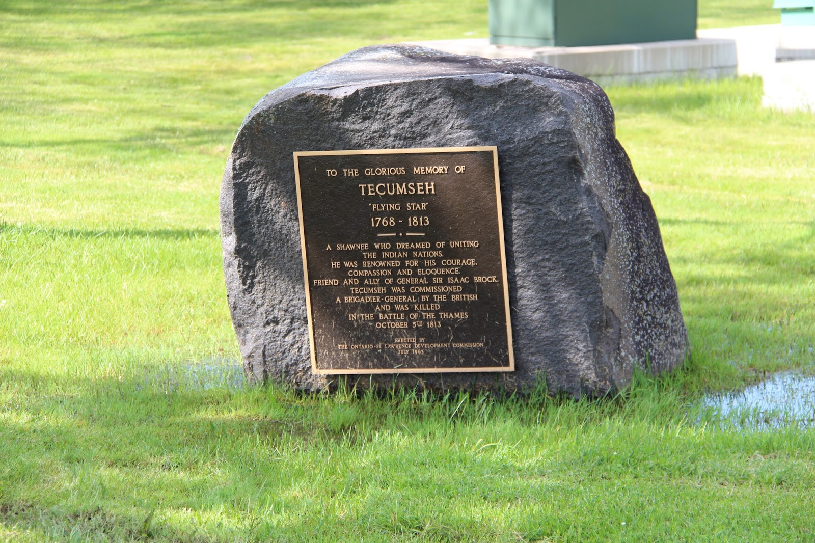 Memorials in Ottawa Tecumseh Plaque