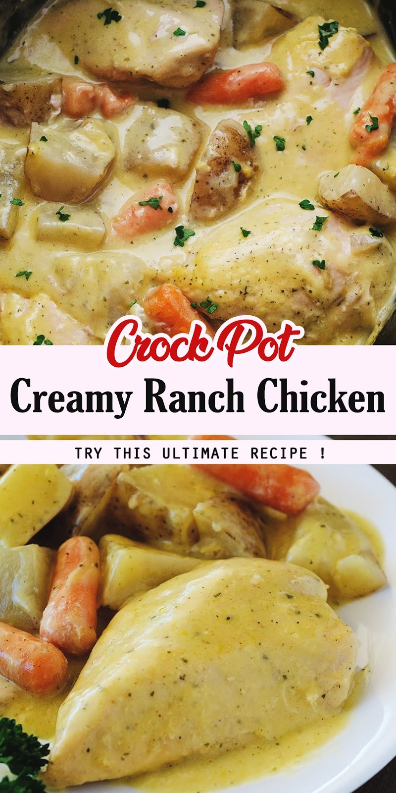 Crock Pot Creamy Ranch Chicken - 3 SECONDS