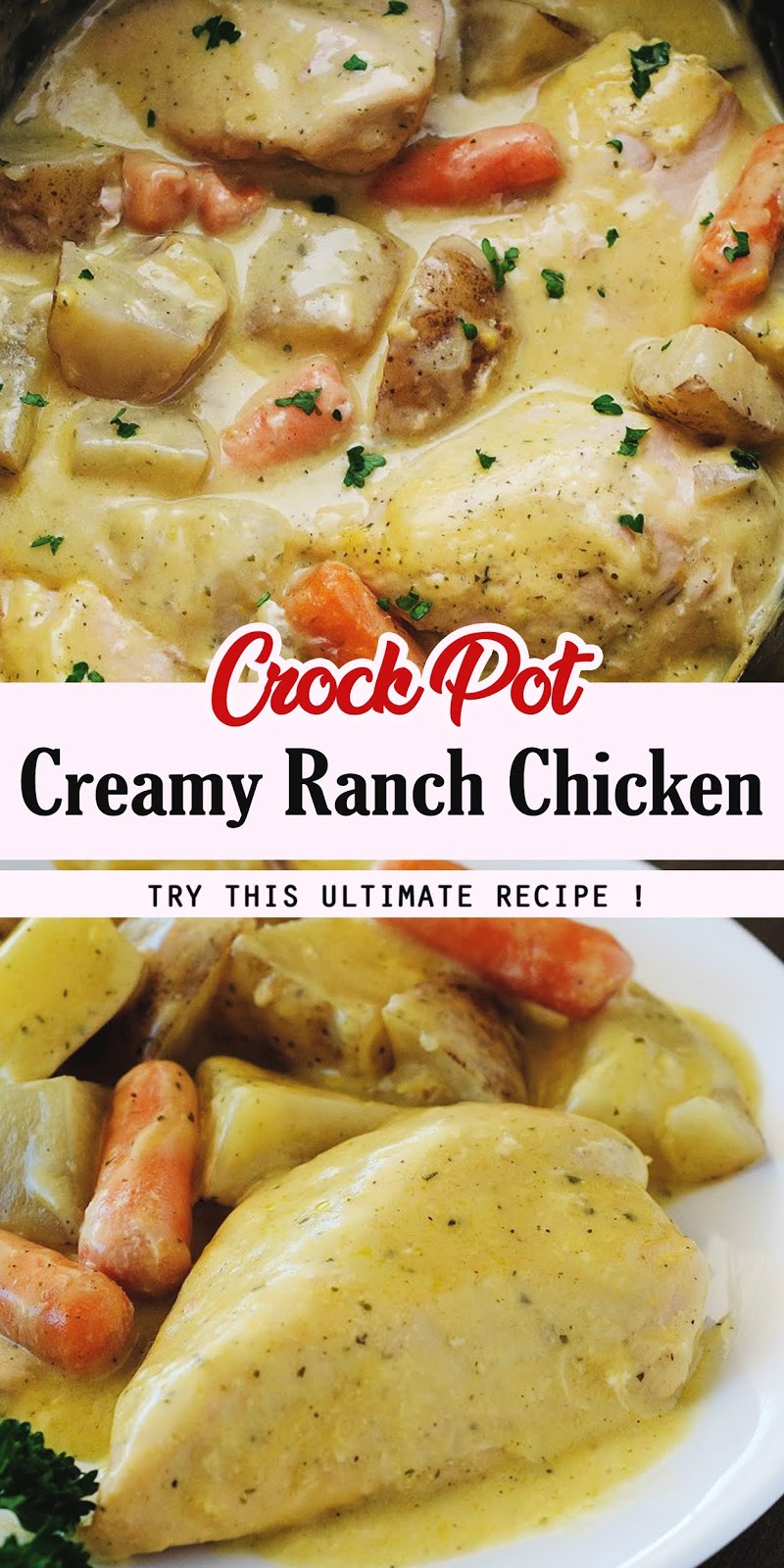 Crock Pot Creamy Ranch Chicken 3 SECONDS