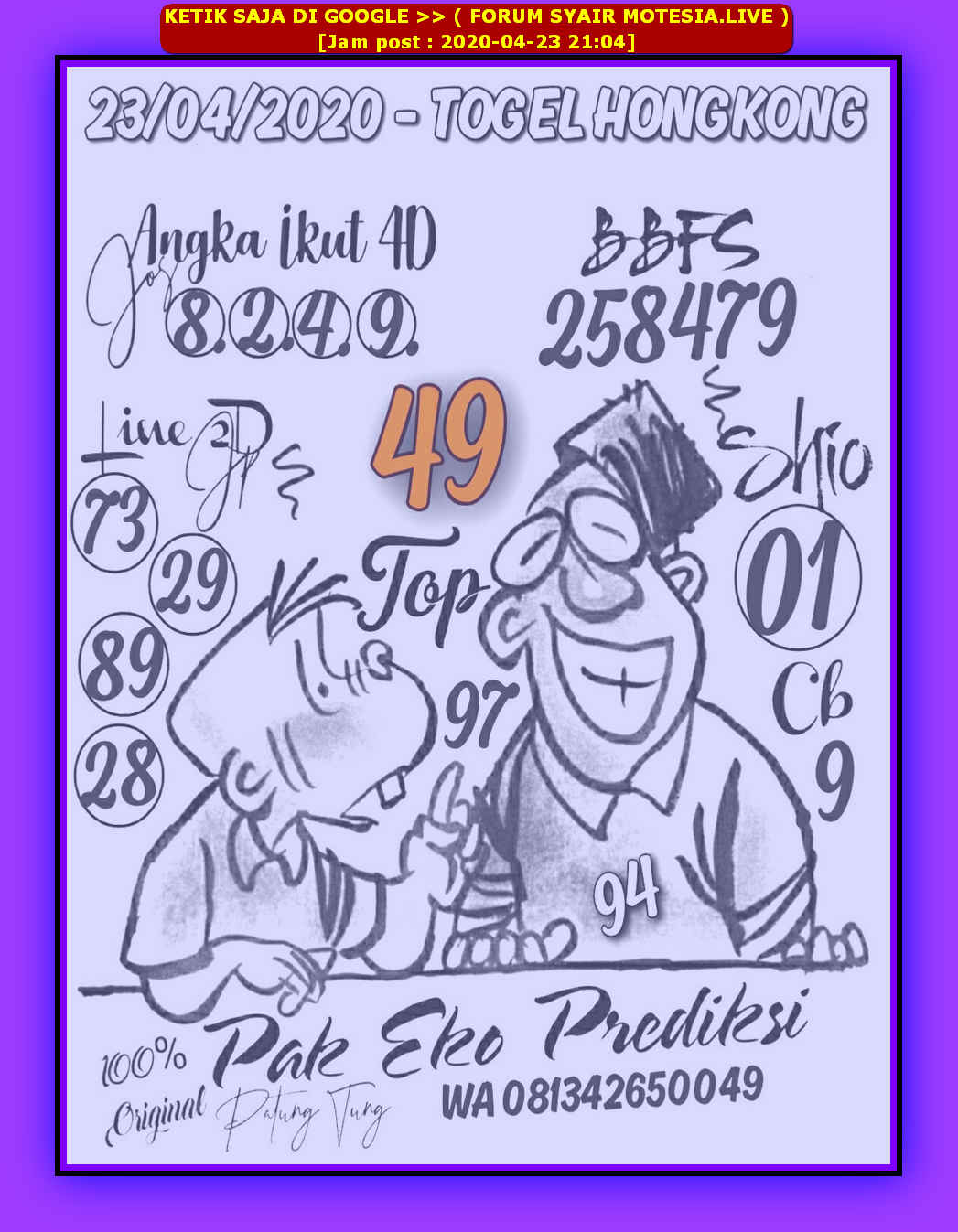 Pak Eko Prediksi Hk Malam Ini