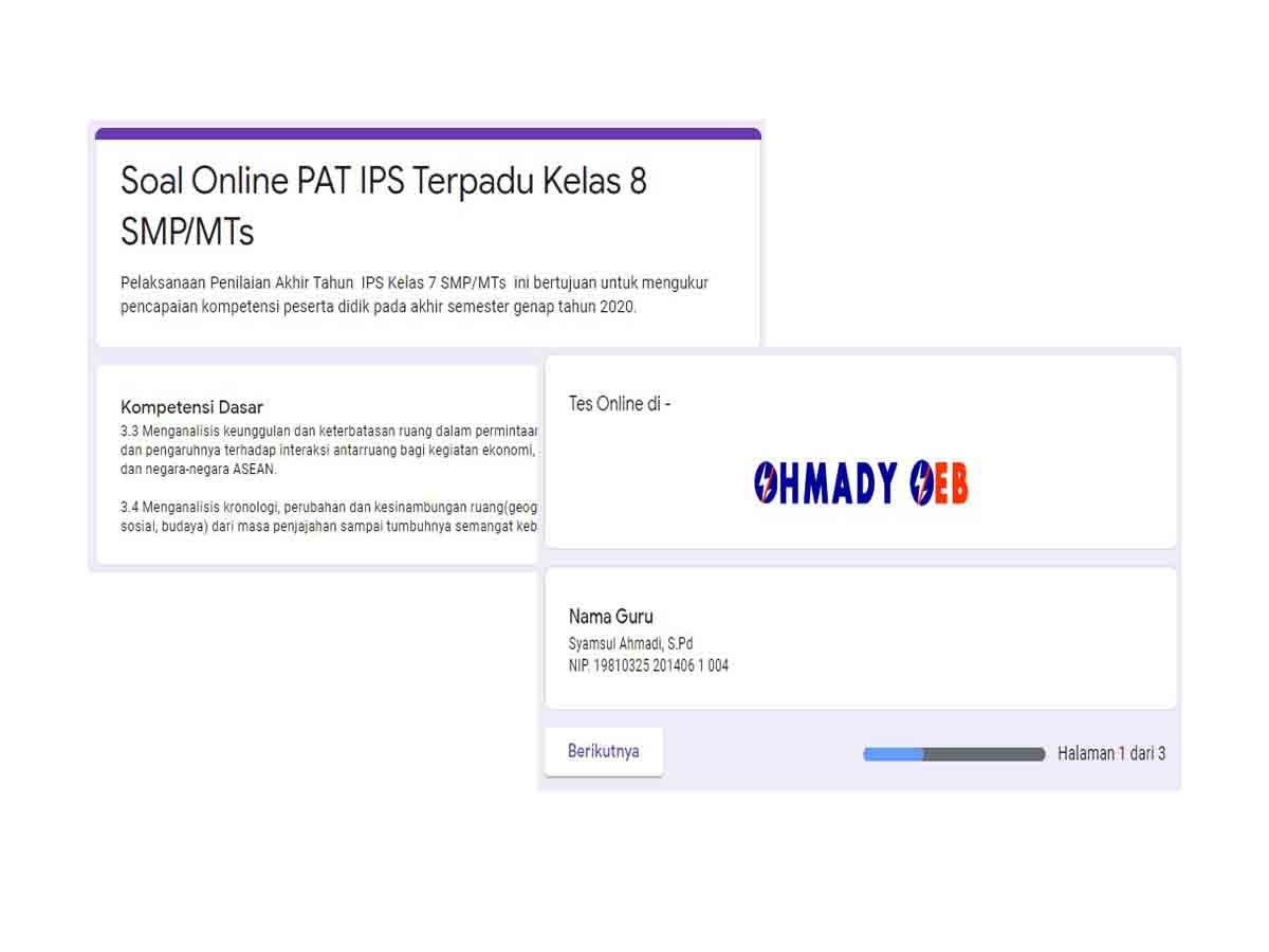 Soal Online PAT IPS Terpadu Kelas 8 SMP/MTs