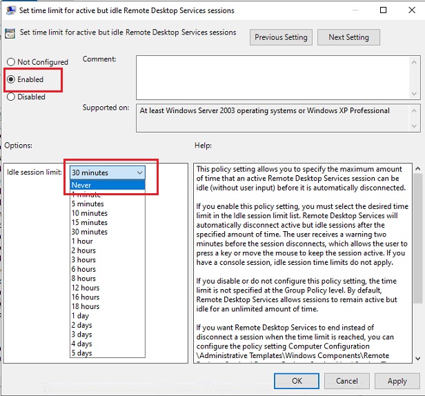 How to fix Automatically Log off Idle Remote Desktop Sessions in