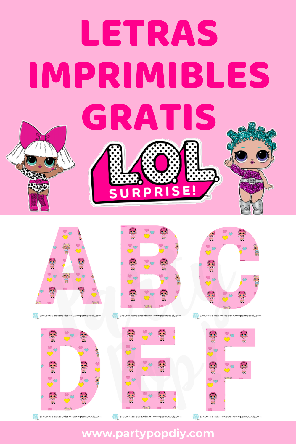 Alfabeto lol surprise imprimible gratis | PartyPop DIY