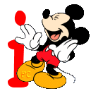 Alfabeto de Mickey Mouse en diferentes posturas y vestuarios i.