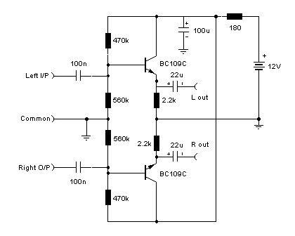 Stereo Line Pre Amplifier - Circuit Diagram Images