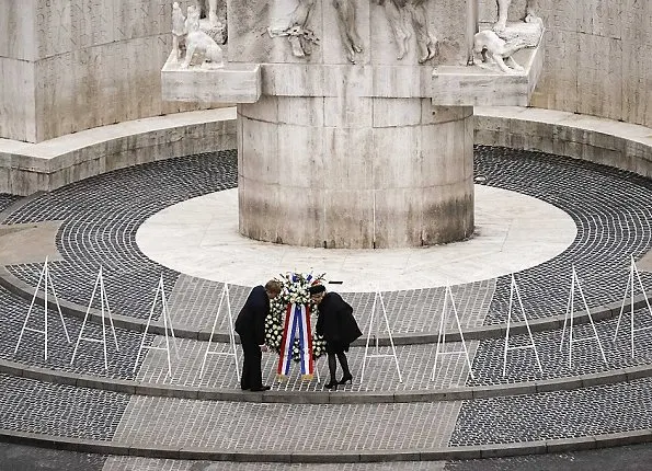 King Willem-Alexander and Queen Maxima attend the National Remembrance Day ceremony at the Dam Square on May in Amsterdam