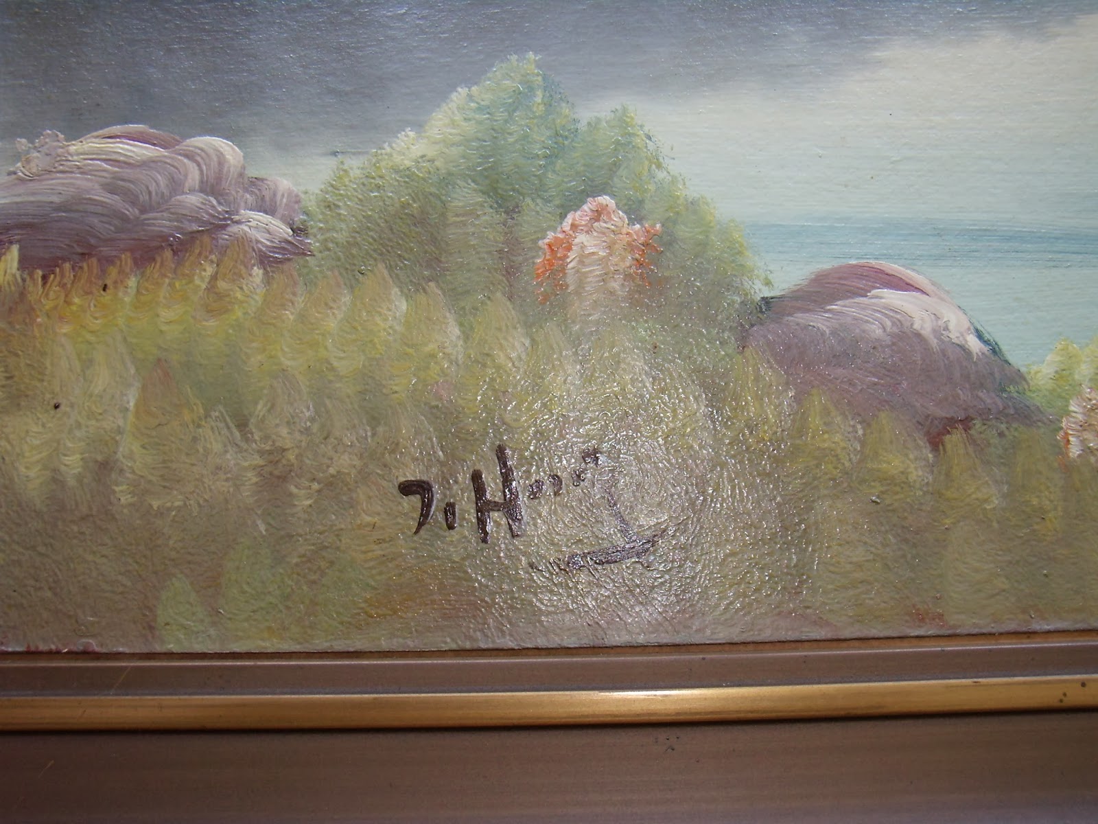 Private art collection: Norwegian landscape. Oil painting on cardboard.