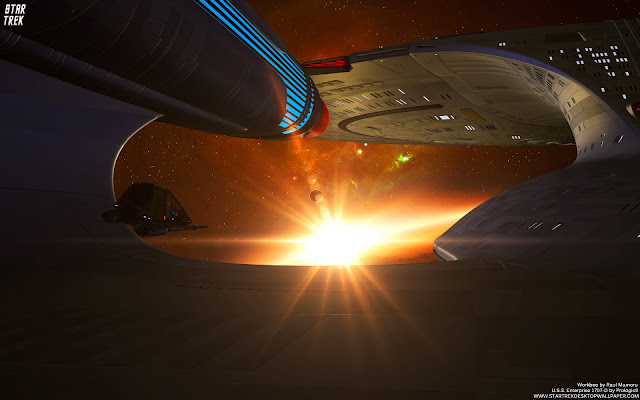 Star Trek USS Enterprise 1707-D Sunset Space