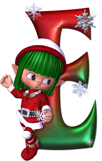 Abecedario con Elfos de Navidad. Alphabet with Christmas Elf.