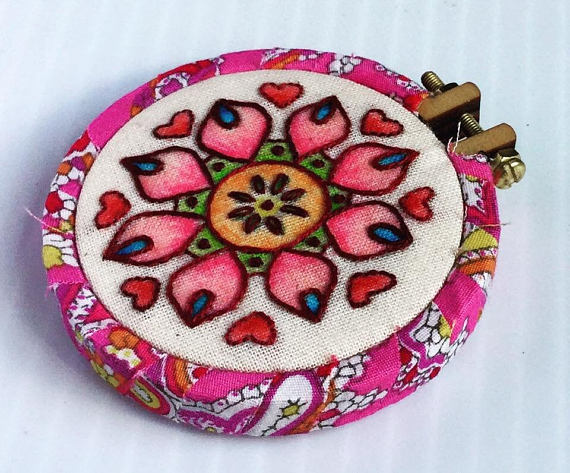 Hand Embroidered Tiny Hoop Pendants by Capricious Arts - The Beading ...