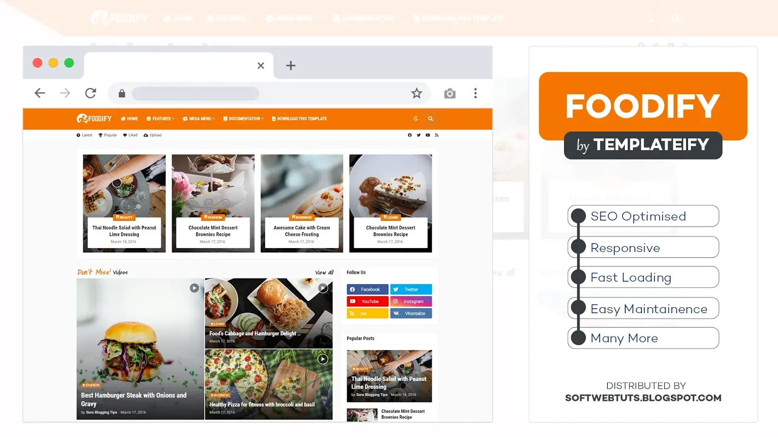Foodify Blogger Template