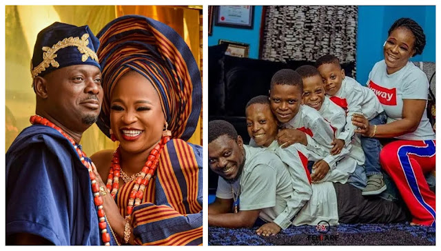 ‘No evil shall befall my husband- Wife of Kunle Afod showers prayers on her Husband