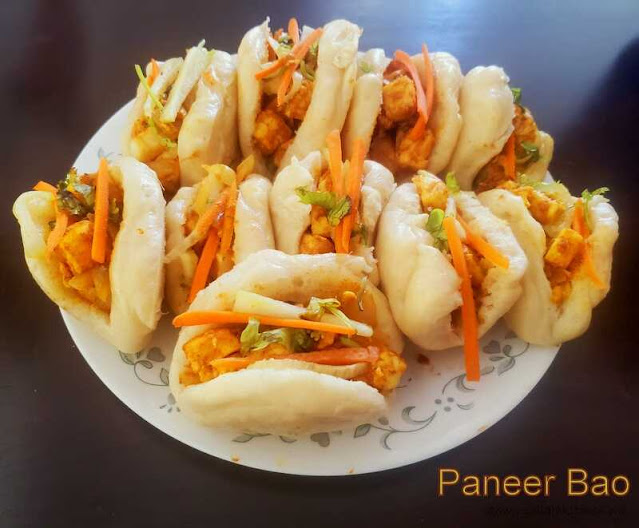 images of Paneer Bao Recipe / Bao Buns Recipe / Paneer Gua Bao / Taiwanese Folded Buns - How To Make Bao Buns Recipe