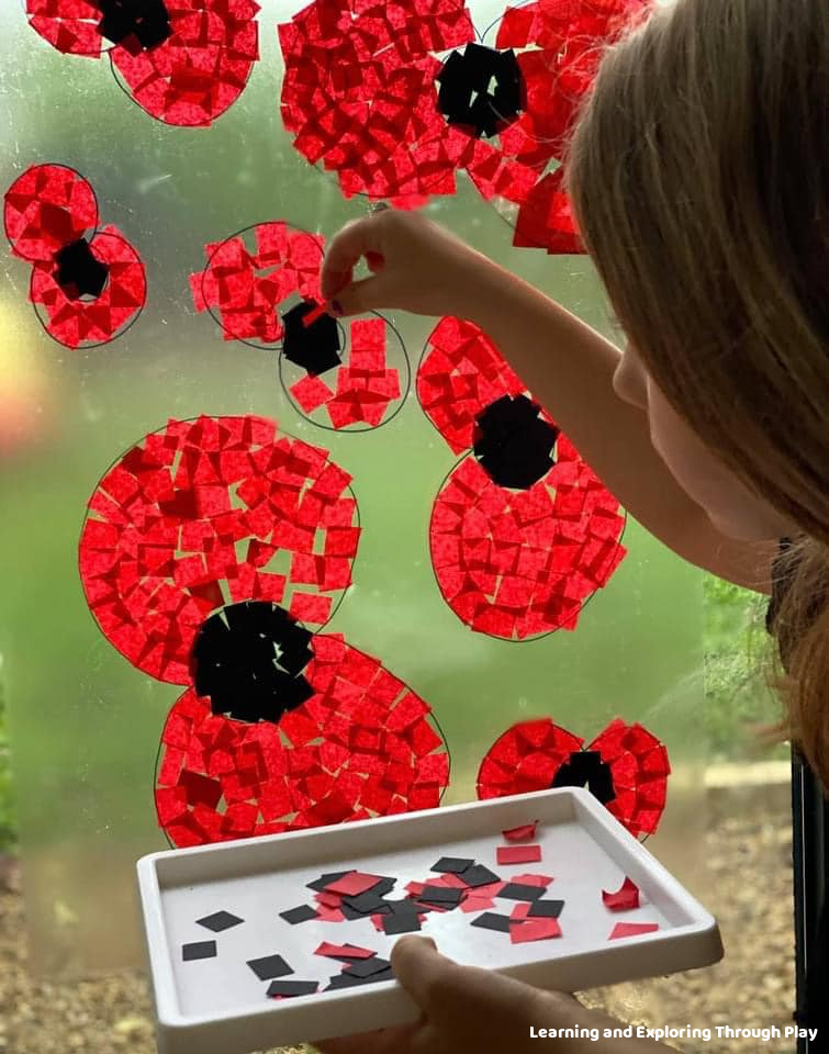 Learning and Exploring Through Play Poppy Stained Glass Art