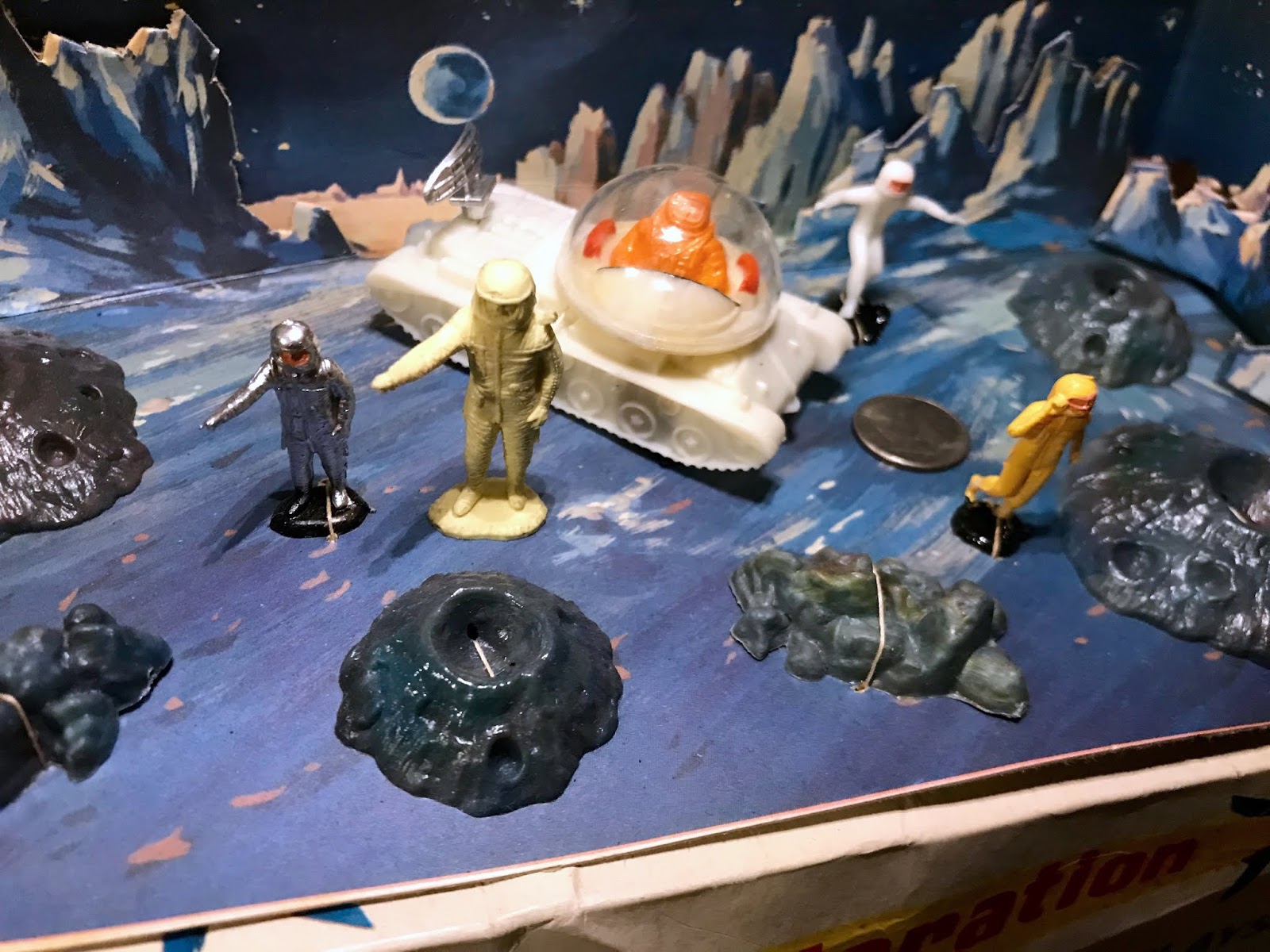 Space Garage Marx Toys "Lunar Exploration" Miniature Playset, 1969
