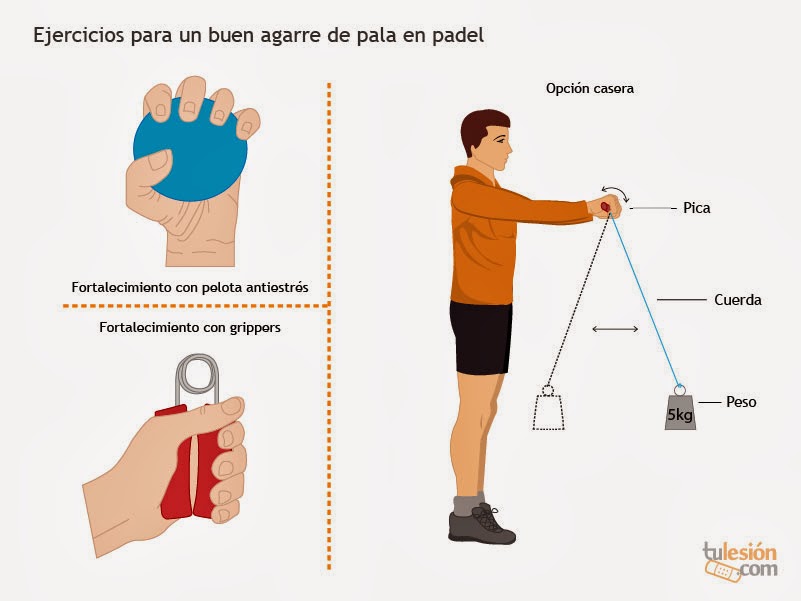 Besugo bloquear relajarse Ejercicios para mejorar el agarre de la pala de pádel - Preparación física  en Pádel