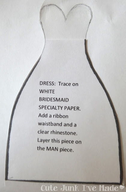 Homemade Wedding Card - Dress stencil to strapless