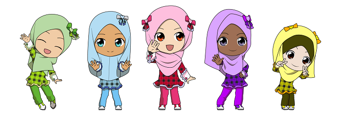 Gambar Animasi Muslimah - Infokini Koleksi Gambar Kartun Ana Muslim Dan