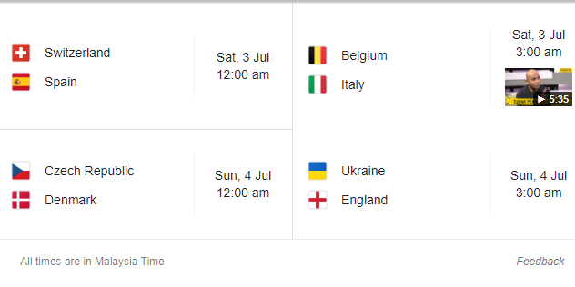 Jadual perlawanan euro 2021 waktu malaysia