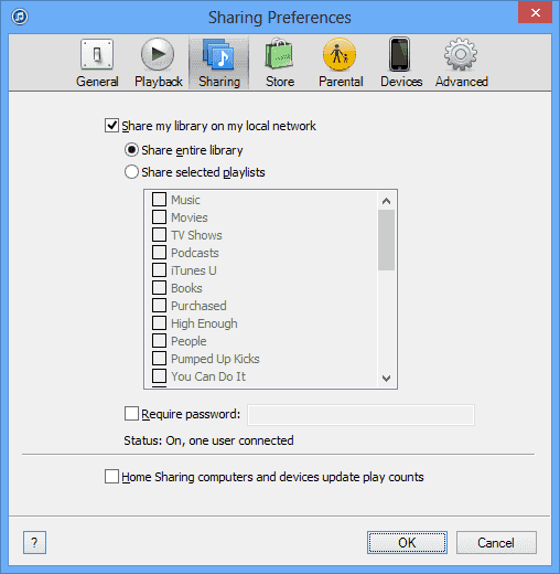 iTunes 12 copier des fichiers musicaux entre des ordinateurs de partage à domicile