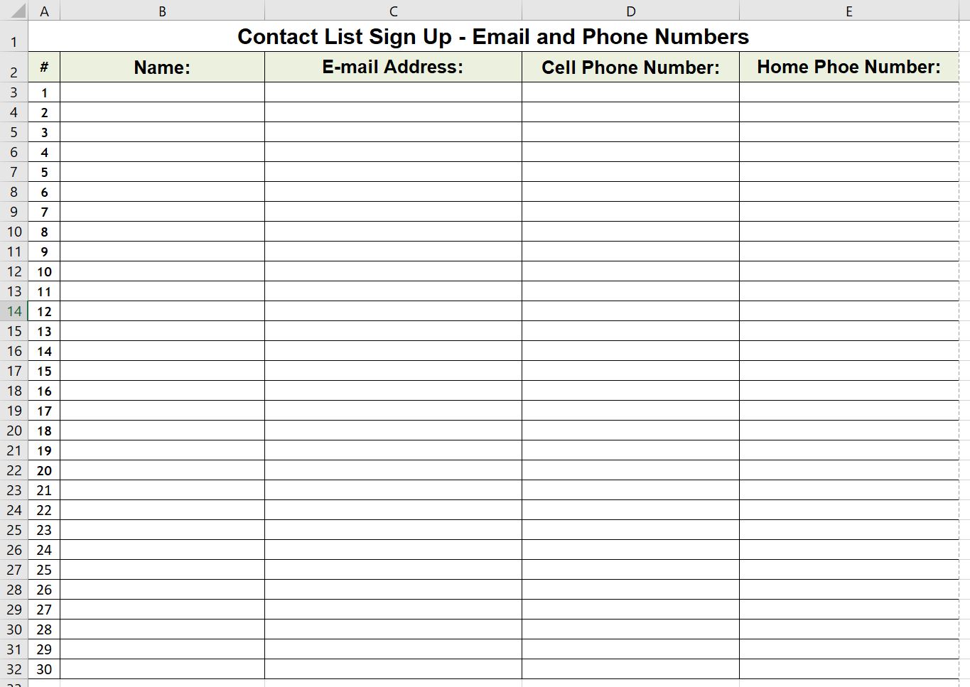The Admin Helper: Download Free Print Phone and Email Contact Sign Up