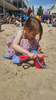 playing on the sand