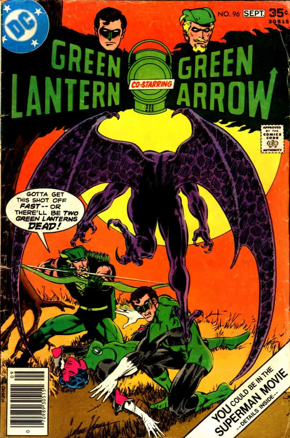 Green Lantern/Green Arrow #96, portada de Mike Grell y Tatjana Wood