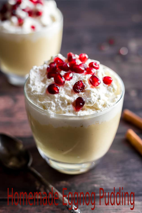 Homemade Eggnog Pudding happy cook