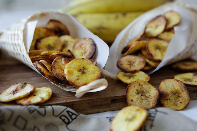 Baked Plantain Chips 3 Ways