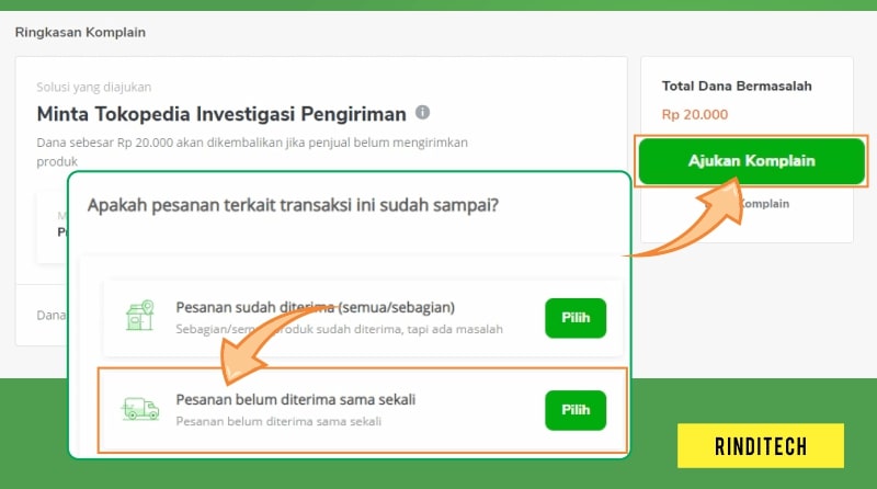 Cara Komplain Di Tokopedia Barang Belum Sampai Rindi Tech