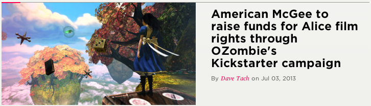 American McGee cancels OZombie Kickstarter to focus on Alice animation